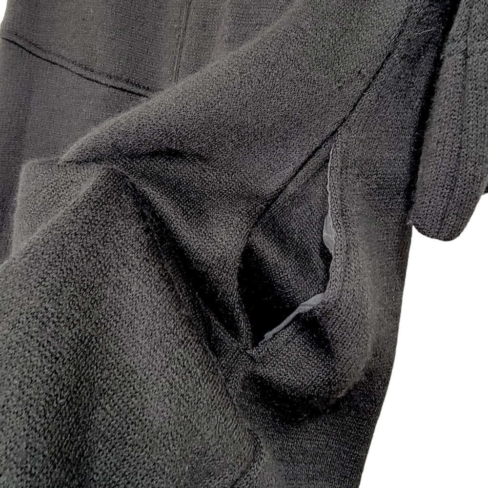 Lisa International Black Button Down Wool Blend 1/2 Sleeve Coat - Picture 8 of 14